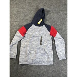 Hollywood‎ The Jean People Boys Gray Navy Red Colorblock Pullover Hoodie Size 18